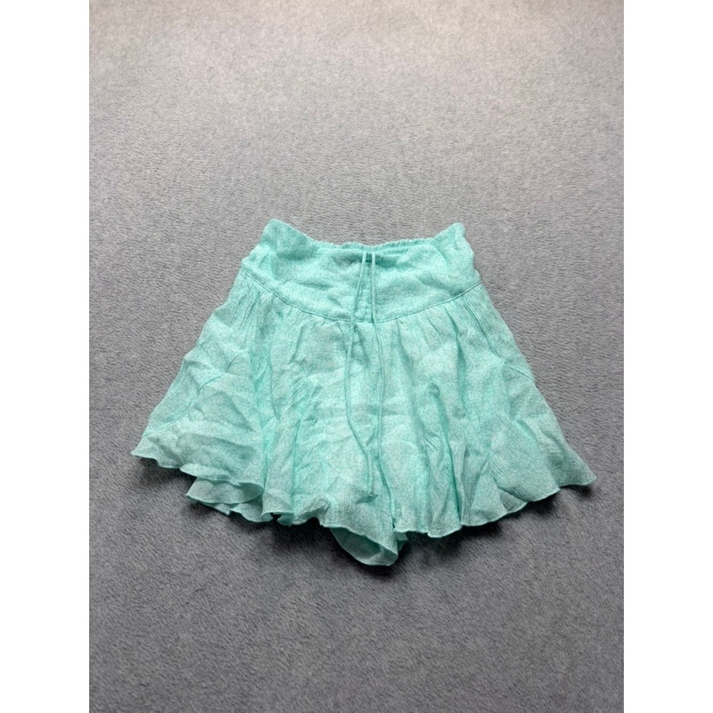 Mi Ami by Francesca's Aqua Floral Skirt Shorts Ruffle Boho Mini Small